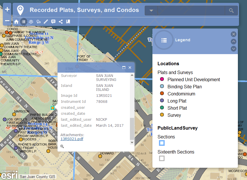 Recorded Plats, Surveys, & Condos Map Screen Shot