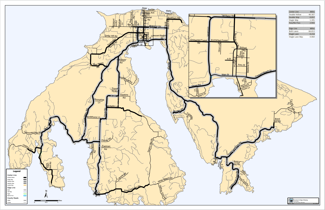 Orcas Island Road Striping 2022