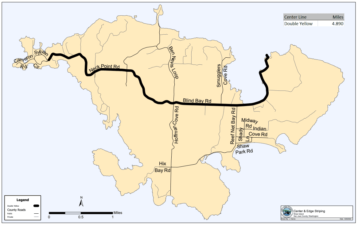 Shaw Island Road Striping 2022