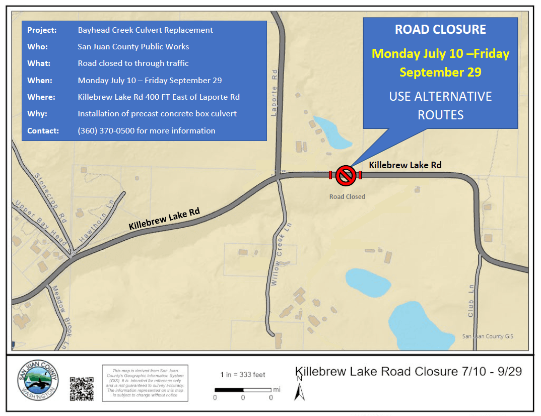 Killebrew Lake Rd Closure